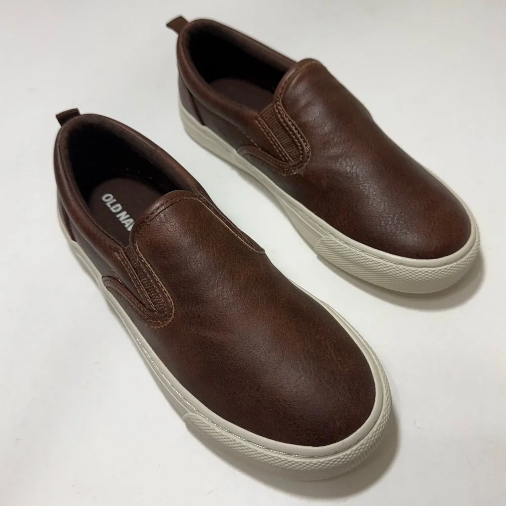 Old Navy Brown Slip-On Sneakers - Little Boys Size 1 *NWOT*